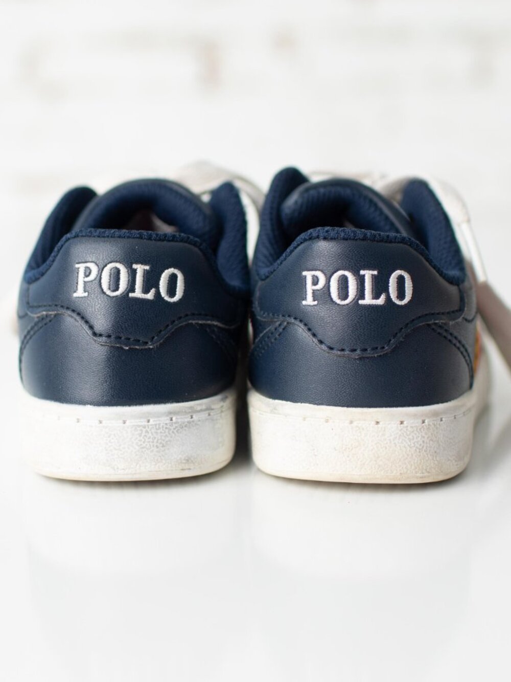 Polo Ralph Lauren Toddler Sneakers Size 10.5 Navy Red Yellow Kids Shoes - Picture 3 of 8